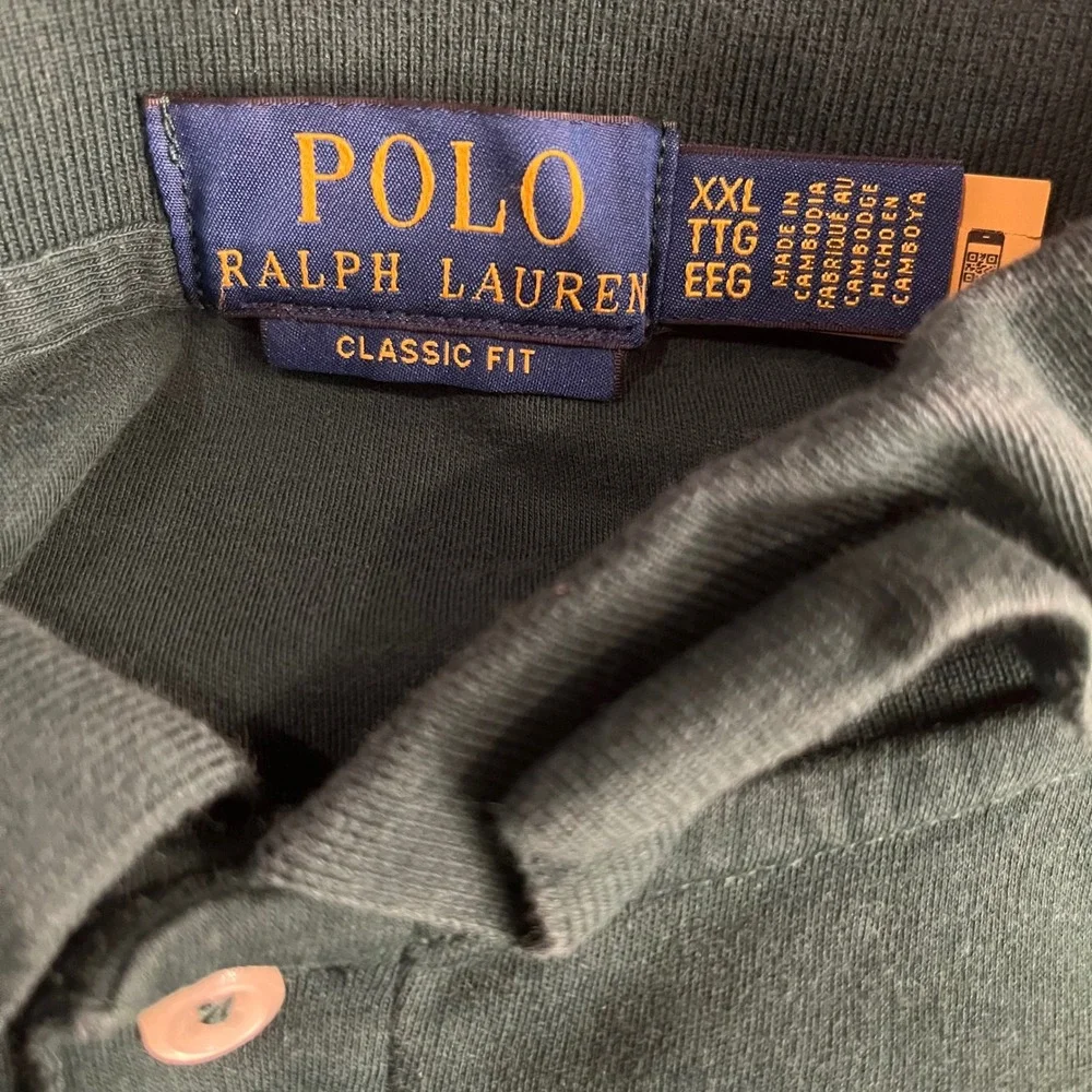 Polo Ralph Lauren Long Sleeve‎ Polo Mens XXL Green Classic Fit flesh Pony Logo